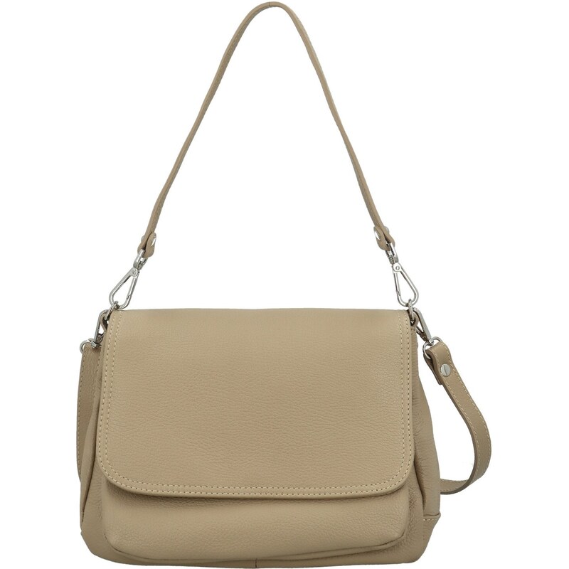 Dámska kožená crossbody kabelka béžová - Delami Vera Pelle Madleen 64874638