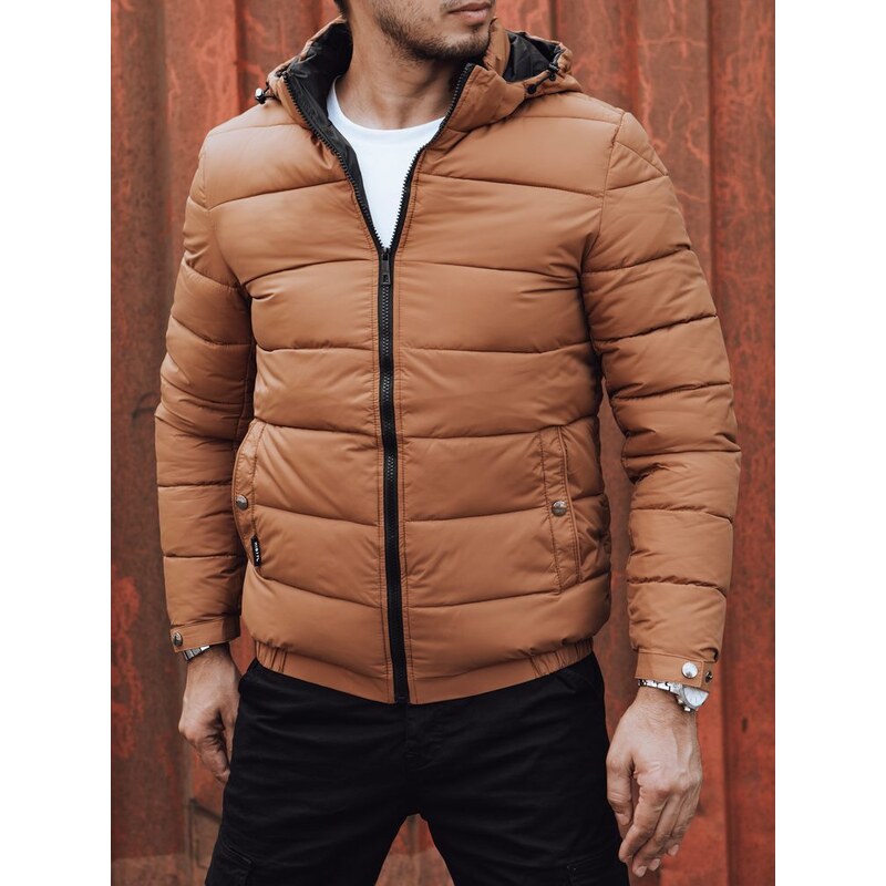 Dstreet Trendová prešívaná kamelová pánska bunda 65637905