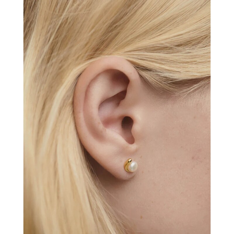 PDPAOLA Pozlátené náušnice kôstky La Perla Mini AR01-E61-U 66592188