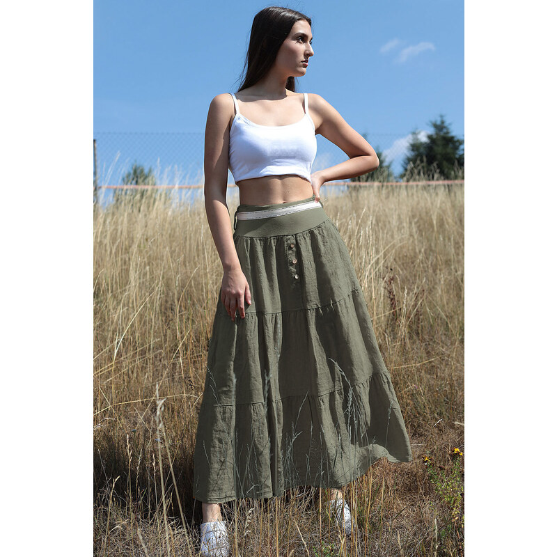 Glara Lanová sukňa 64727537