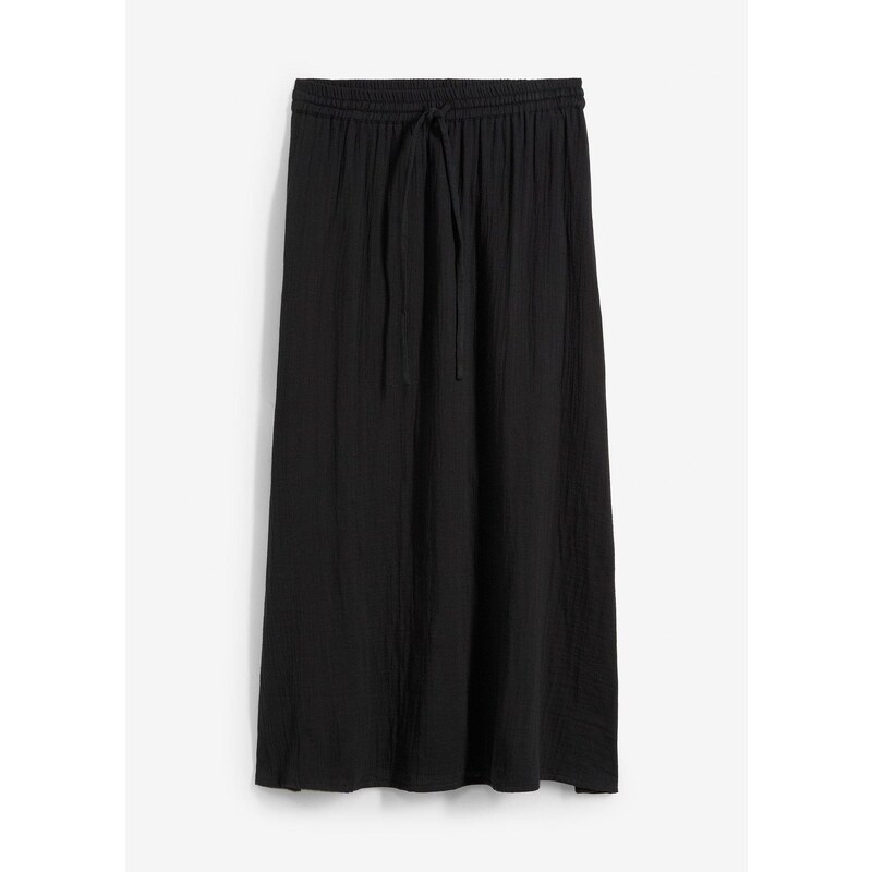 bonprix Maxi sukňa z mušelínu, farba čierna 64727876