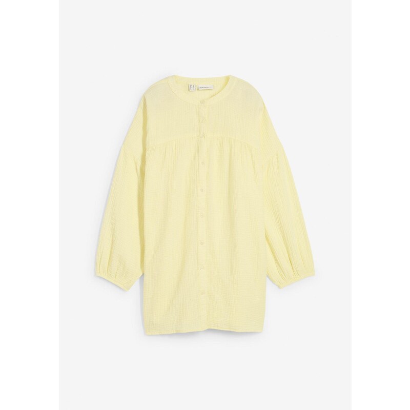 bonprix Tuniková blúzka z mušelínu, farba žltá 64727940