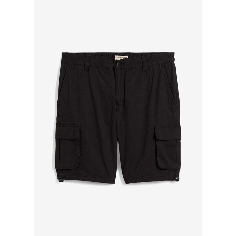 bonprix Kapsáčové bermudy z čistej bavlny, Regular Fit, farba čierna 64727943