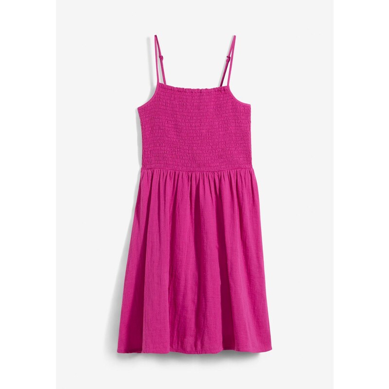 bonprix Šaty na ramienka zo vzdušného mušlínu, farba fialová 64727968