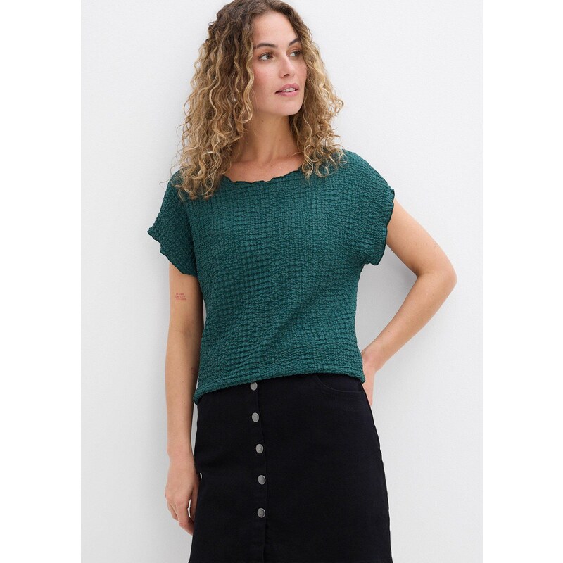 bonprix Tričko z ľahkého krepového materiálu, farba zelená 64727817