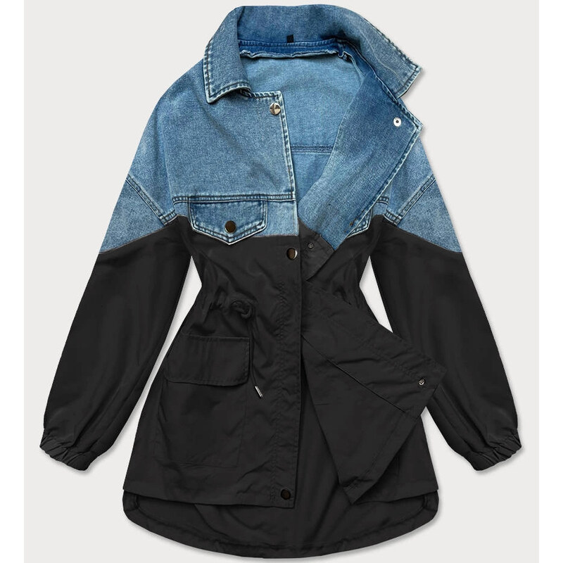 Good looking Svetlomodrá a čierna voľná džínsová bunda (B9791-5001) - 66084960