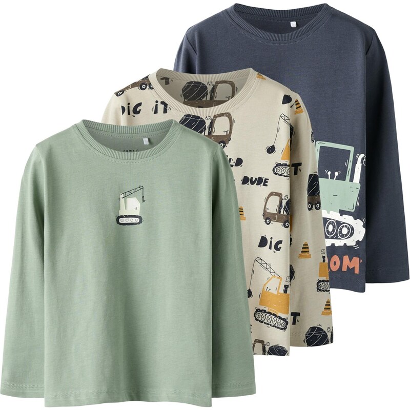 NAME IT Tričko NMMNiko tmelová / námornícka modrá / brokátová / 64732035