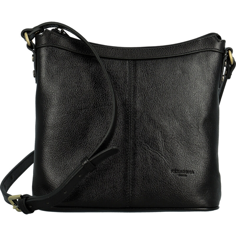Dámska kožená crossbody kabelka čierna - Hexagona Karmen čierna 64732217