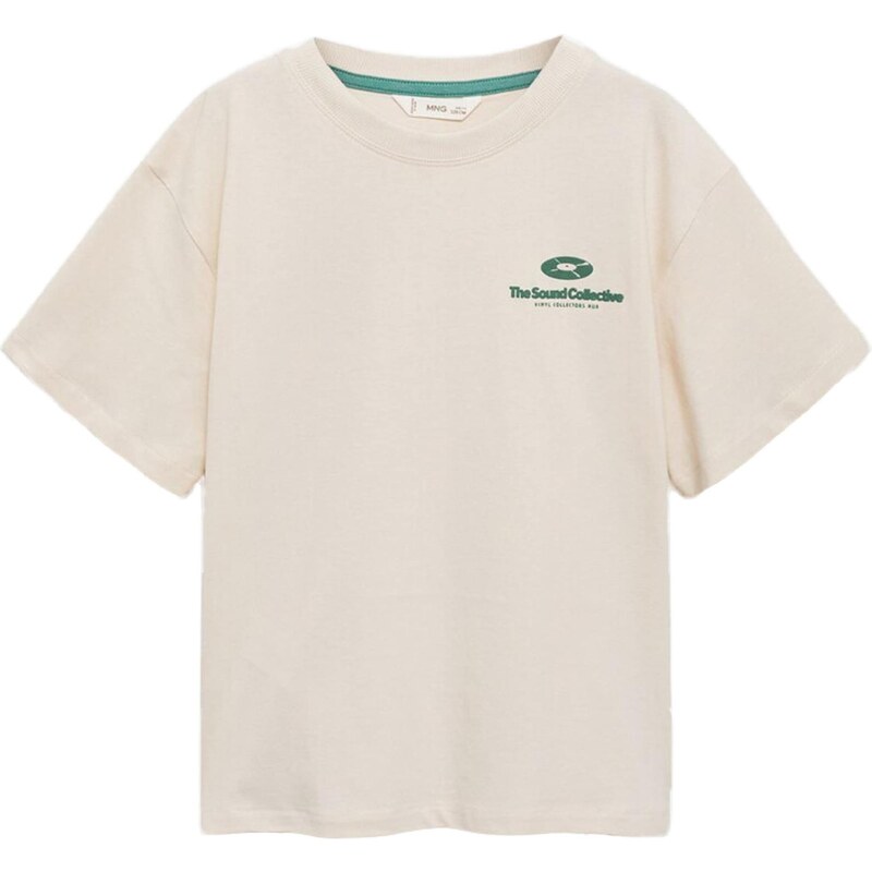 MANGO KIDS Tričko SPIN béžová / zelená 65656092
