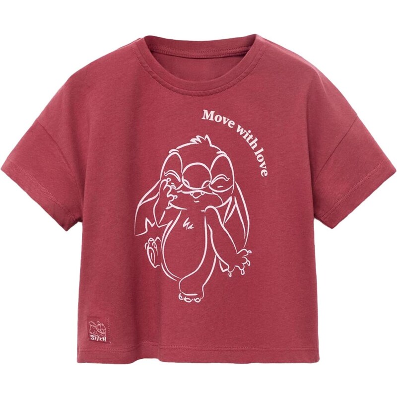 MANGO KIDS Tričko STILOVE burgundská / biela 65883161