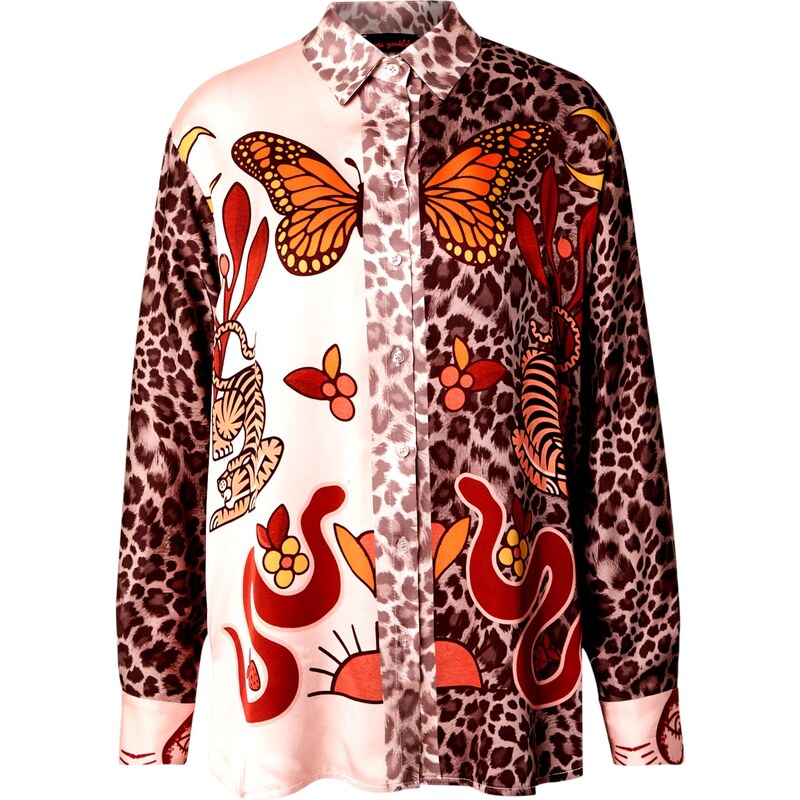 miss goodlife Blúzka béžová / oranžová / červená / čierna 65773098