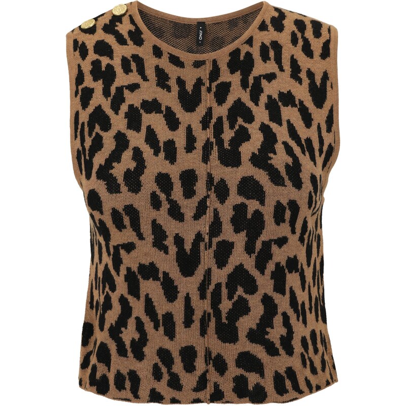 Only Petite Vyšívaný top ONLVIENNA hnedá / čierna 65678646