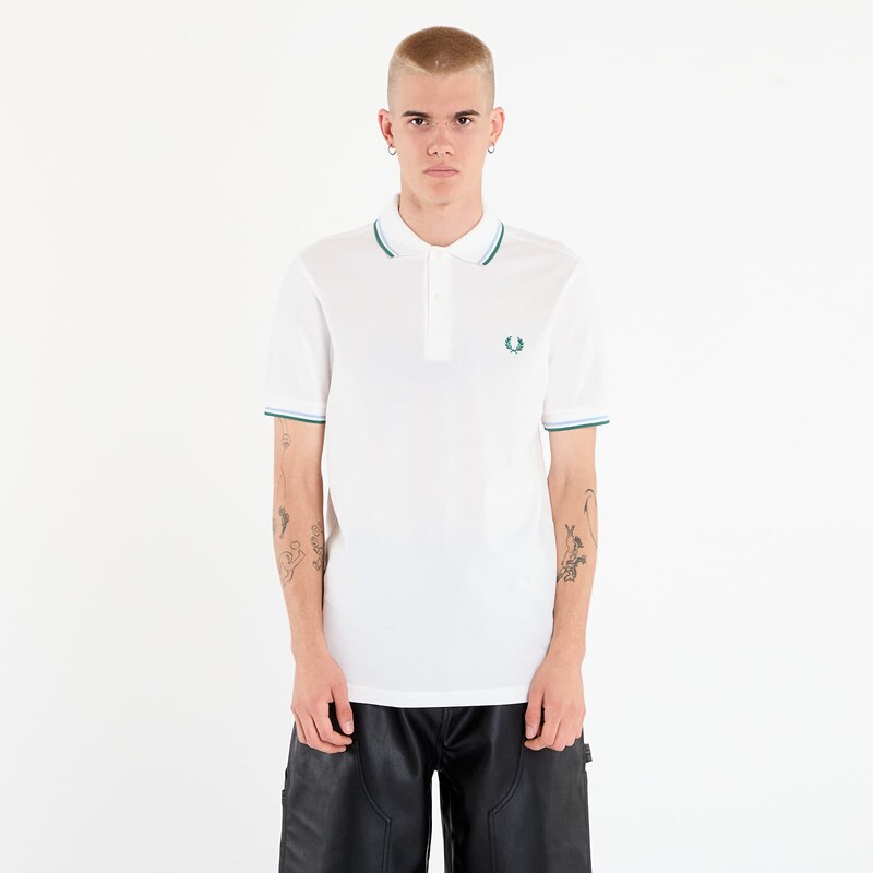 Tričko FRED PERRY Twin Tipped Fred Perry Shirt Swhit/ Trbl/ Sprgr XL 64739989