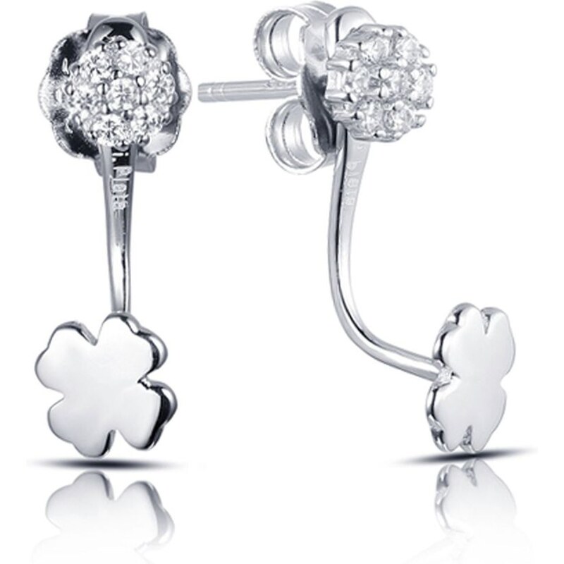 MOISS Krásne strieborné náušnice Štvorlístok 2v1 E0003308 66588959