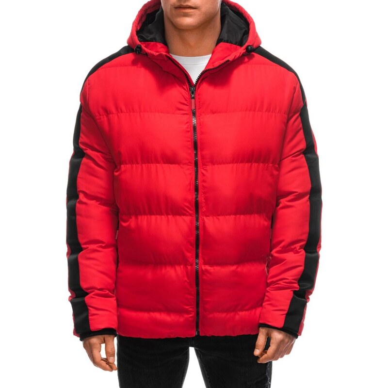 Inny Prešívaná červená zimná bunda V2 EM-JAHP-0101 65637892