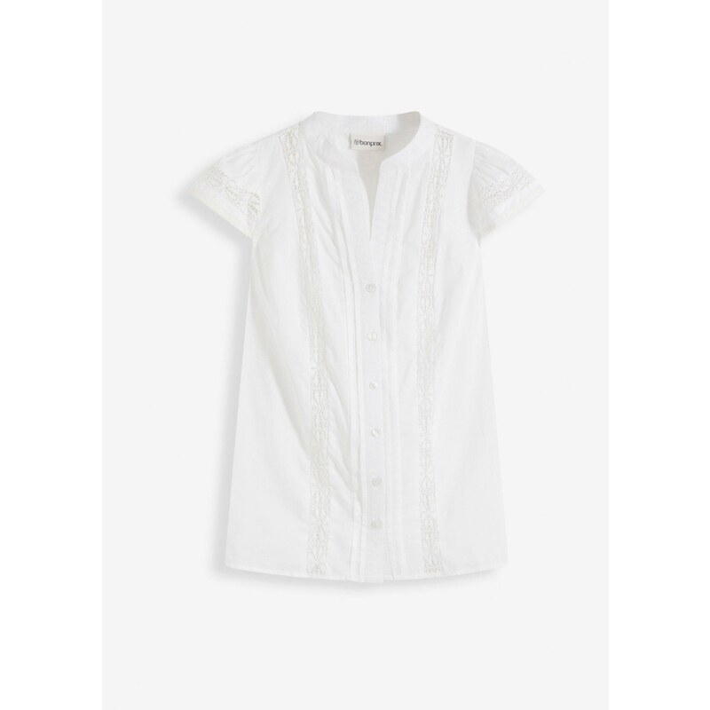 bonprix Blúzkový top z čistej bavlny, farba biela 64776709