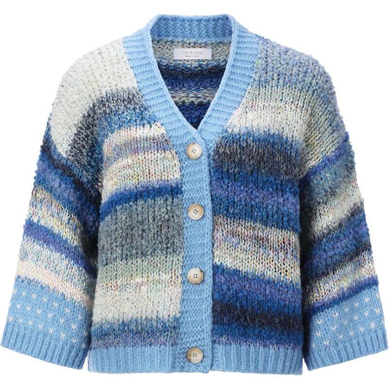 Rich & Royal Kardigán béžová / modrá / sivá / biela 65237609