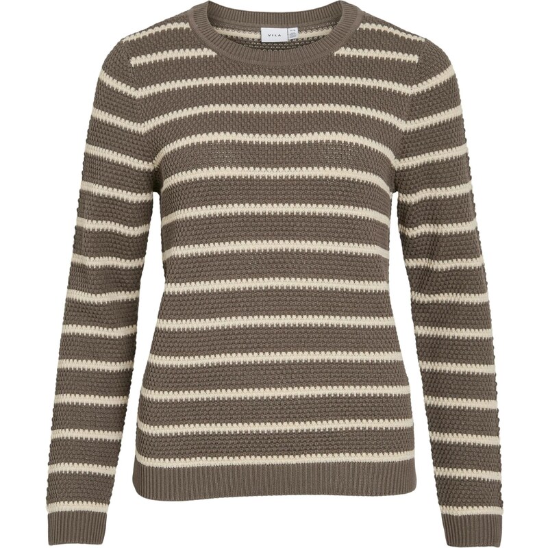 VILA Sveter VIDALO nebielená / čokoládová 65884889