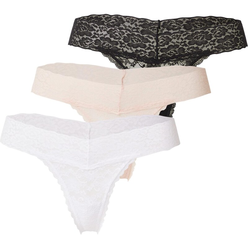 GUESS Tangá púdrová / čierna / biela 64766049