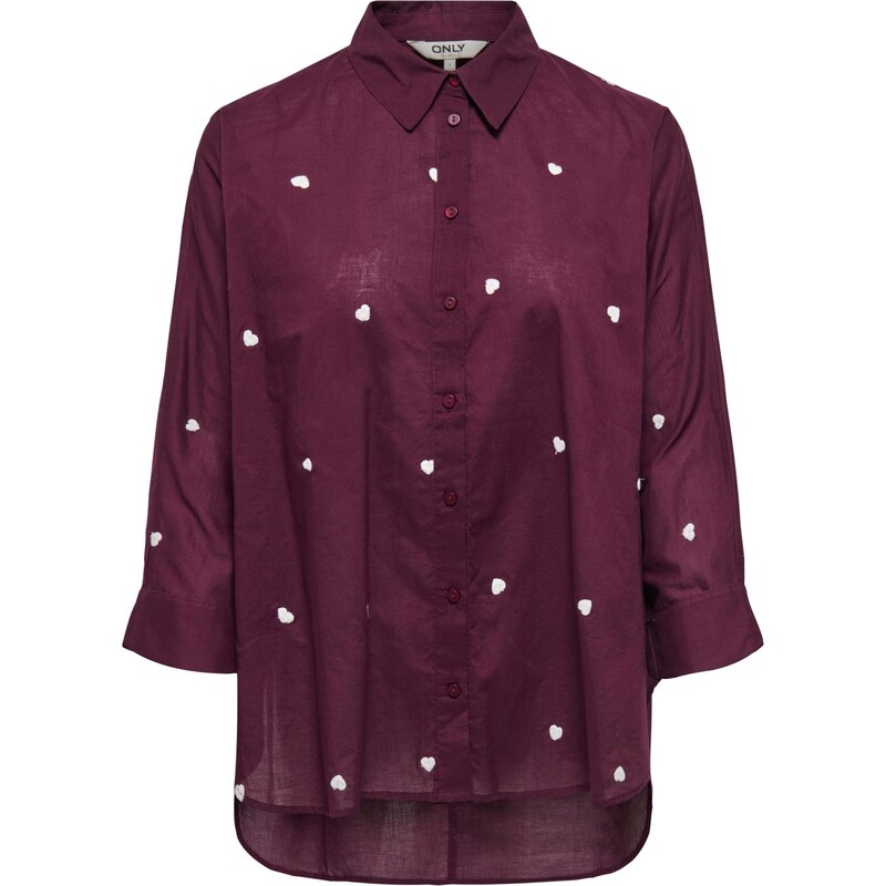 ONLY Blúzka ONLNew Lina vínovo červená / biela 65658540