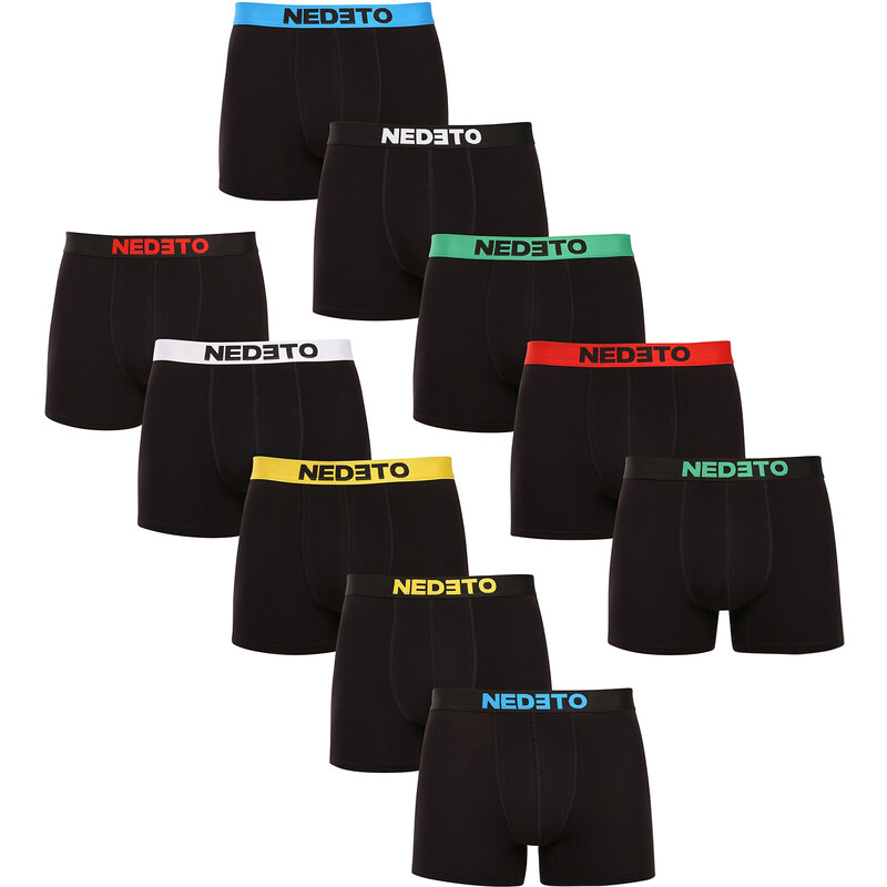 10PACK pánske boxerky Nedeto čierne (10NBC1) 64756670