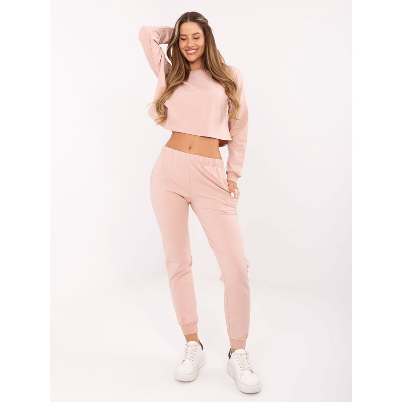 RUE PARIS Púdrová dámska tepláková súprava RV-KMPL-5772.14X- pink 57947236