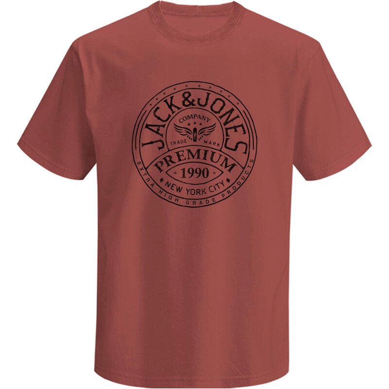 Jack & Jones Premium Tričko JPRBLUZACK brusnicová / čierna 64757861