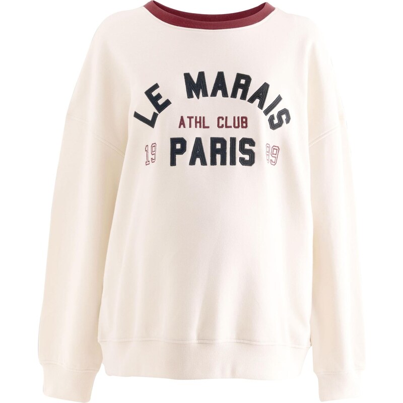 Next Mikina krémová / bordová / čierna 65657122