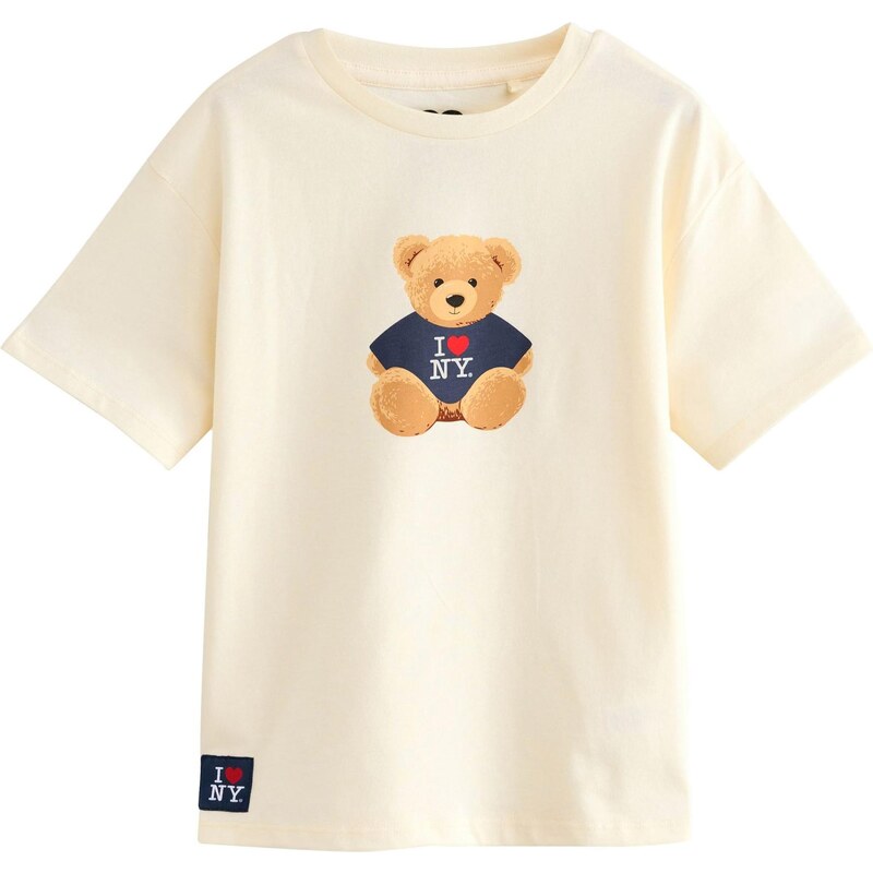 Next Tričko I Love New York krémová / námornícka modrá / hnedá / 65883980