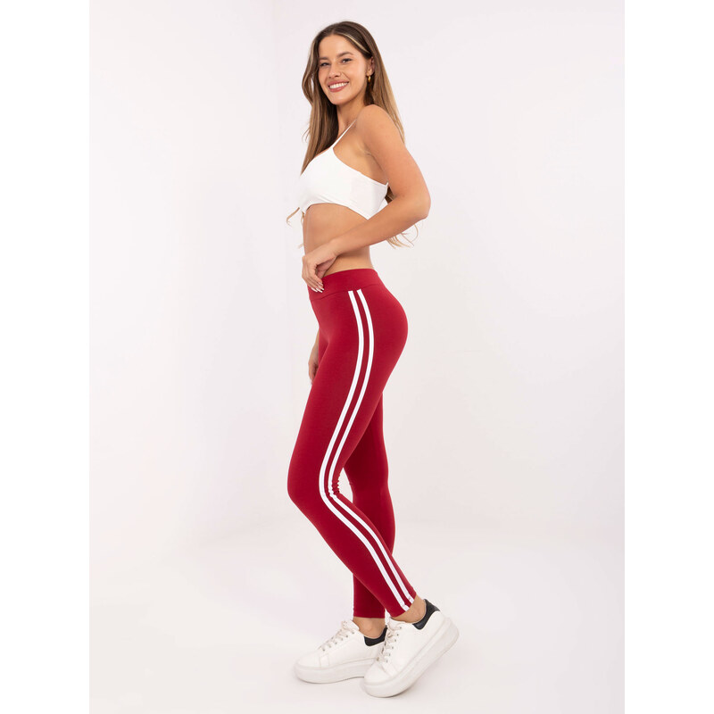 BASIC Dámske vínové legíny RV-LG-4954.53-burgundy 18799542