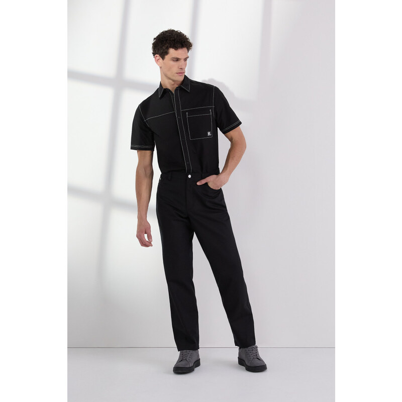 NOHAVICE KARL LAGERFELD CONTRAST STITCH PANT 64780746