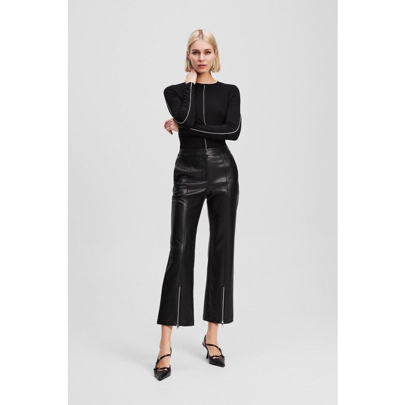 NOHAVICE KARL LAGERFELD FAUX LEATHER ZIP PANTS 64780771