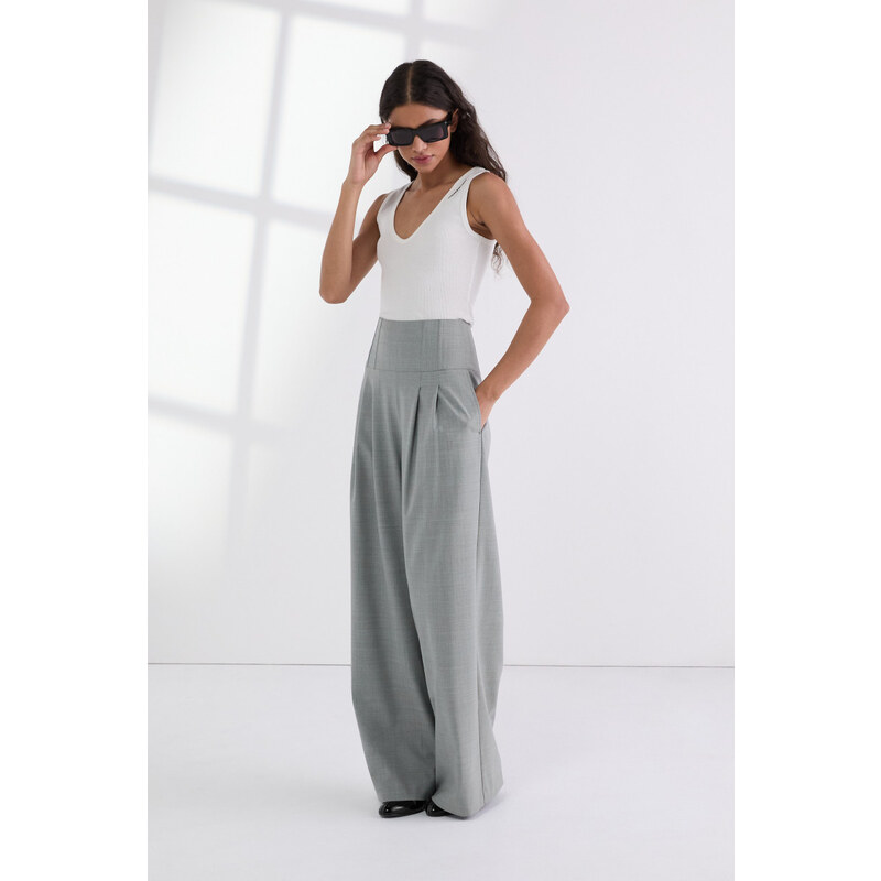 NOHAVICE KARL LAGERFELD FASHION TAILORED WIDE PANTS 64780773
