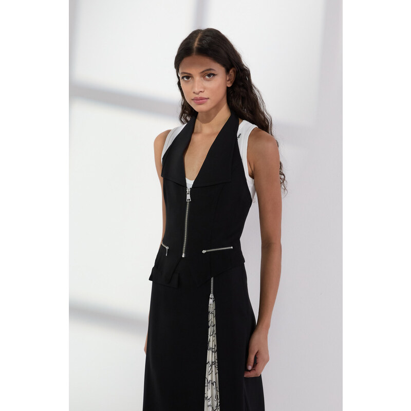 BLÚZKA KARL LAGERFELD WAISTCOAT ZIP BLOUSE 64780779