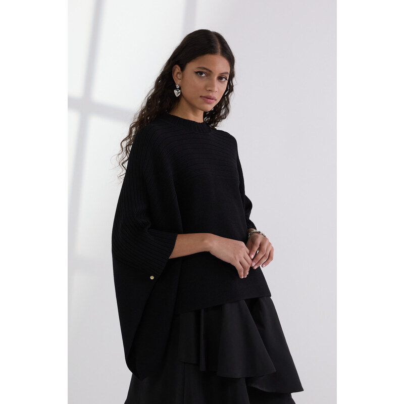 PONČO KARL LAGERFELD RIB KNIT PONCHO 64780814