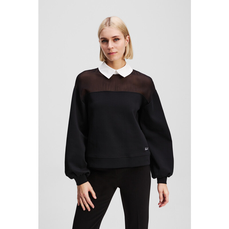 MIKINA KARL LAGERFELD POPLIN COLLAR SWEATSHIRT 64780815