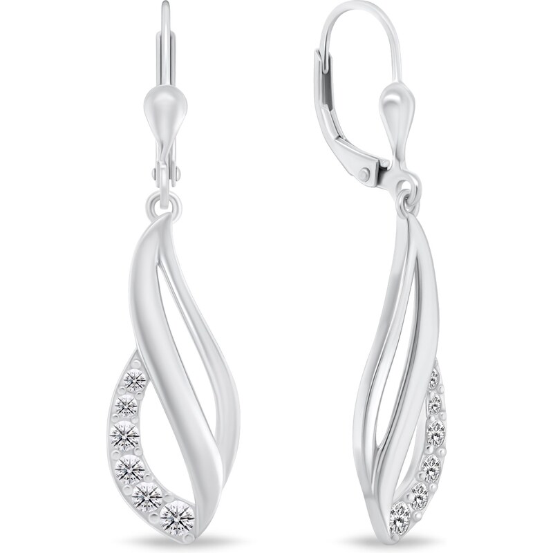 Brilio Silver Blyštivé strieborné náušnice so zirkónmi EA269W 66593366