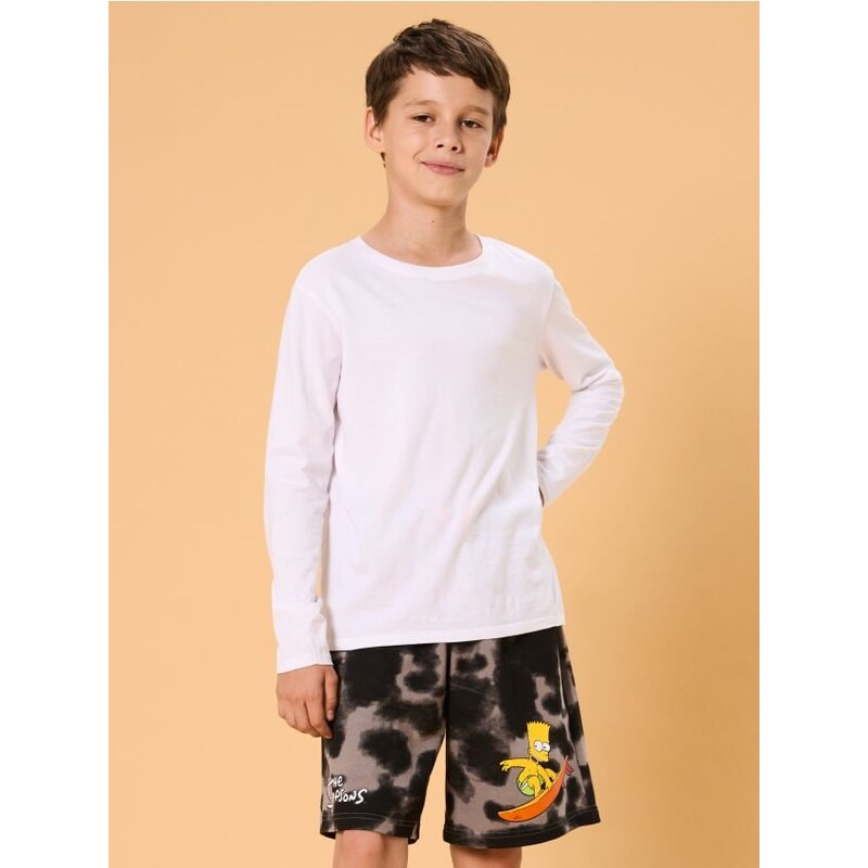 Sinsay - Tie-dye šortky The Simpsons - stredne sivá 65743287