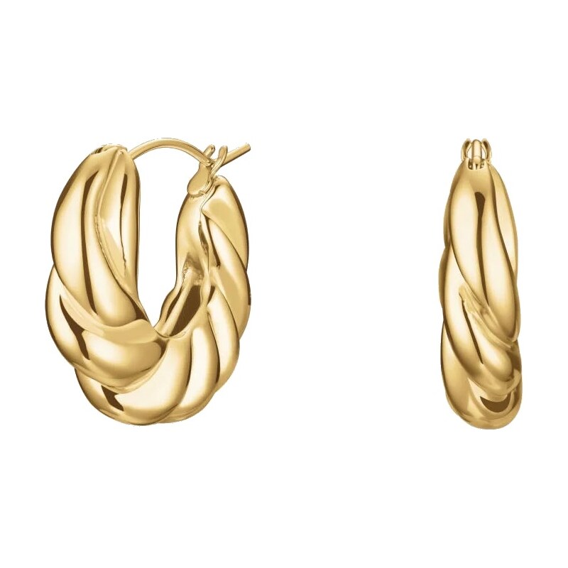 Rosefield Slušivé pozlátené náušnice Twisted JETHG-J972 66588340