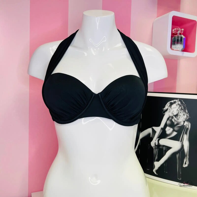 Victorias Secret Elegantný čierny horný diel plaviek pre romantickú 46574381