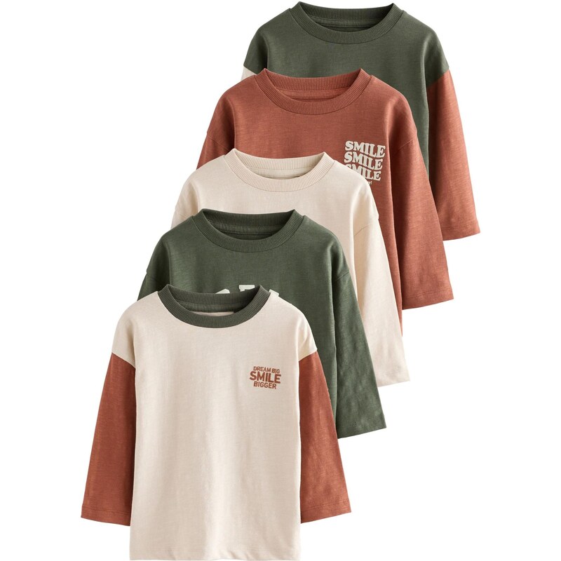 Next Tričko béžová / koňaková / tmavozelená 65881495