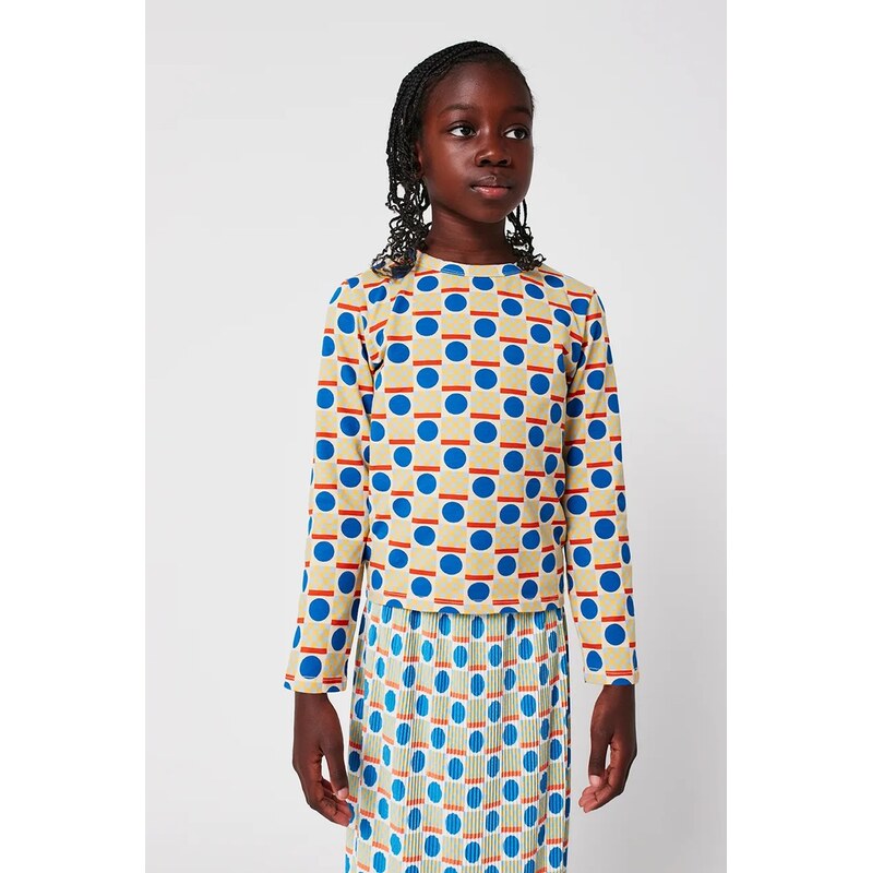 Detská bavlnená košeľa s dlhým rukávom Bobo Choses Geometric Scacs 64802714