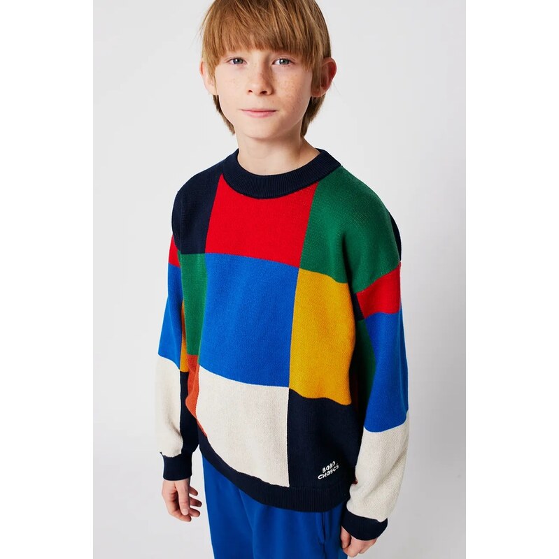 Detský bavlnený sveter Bobo Choses Multicolor Tiles 64802745