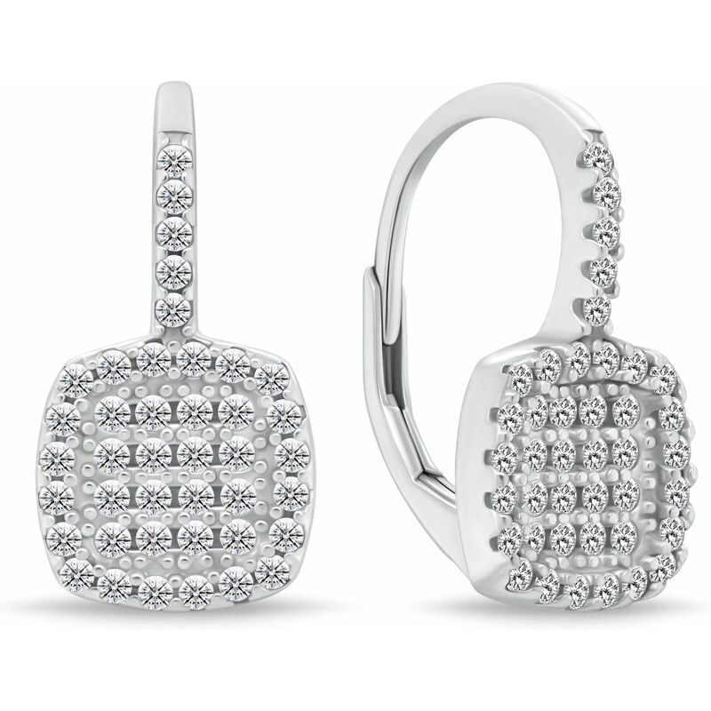 Brilio Silver Slušivé strieborné náušnice so zirkónmi EA341W 66585050