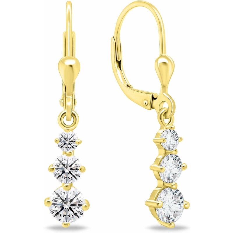 Brilio Silver Krásne pozlátené náušnice so zirkónmi EA656Y 66584240