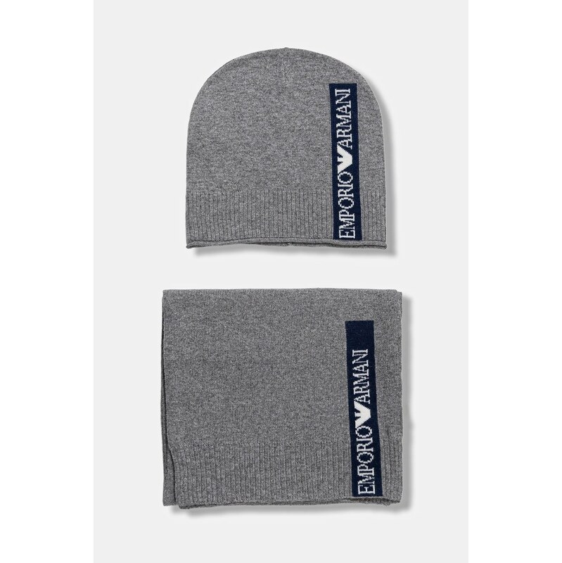 Detská čiapka a šál z vlnenej zmesi Emporio Armani 64812359