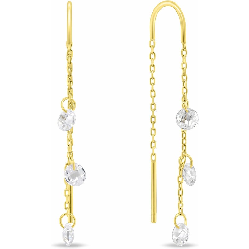 Brilio Silver Pozlátené retiazkové náušnice so zirkónmi EA895Y 66582133