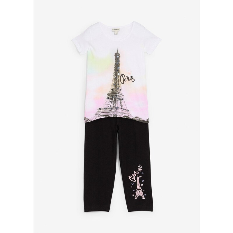 bonprix Tričko + 3/4 legíny (2-dielna súprava), bio bavlna, farba 44732276