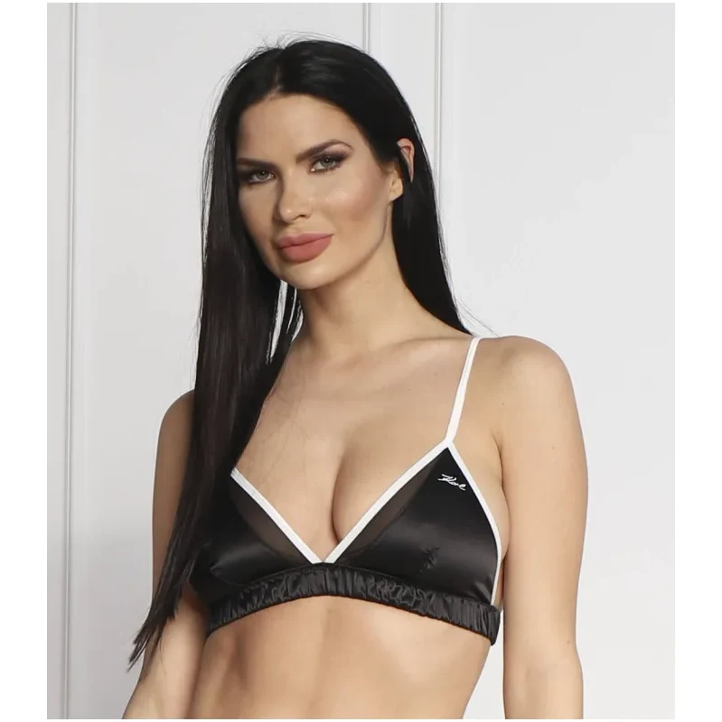 Karl Lagerfeld Saténový podprsenka bi-colour satin triangle bra 37334820