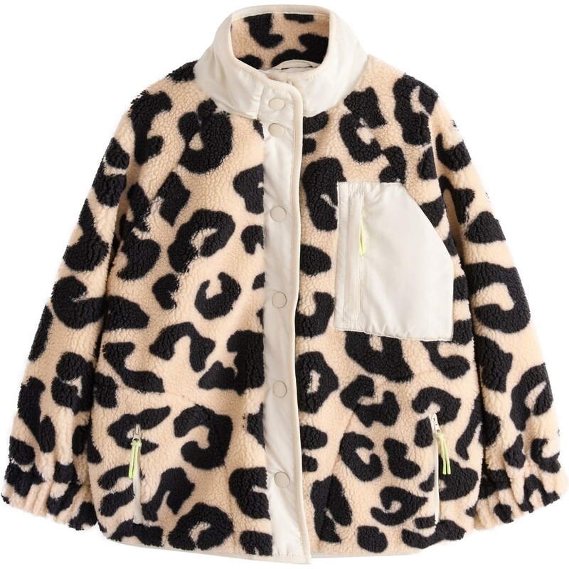 Next Flisová bunda béžová / krémová / čierna 65088666